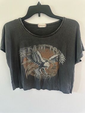 Altar’d State Dream Tour Eagle Graphic Crop Tee Gray Boho Festival Top M